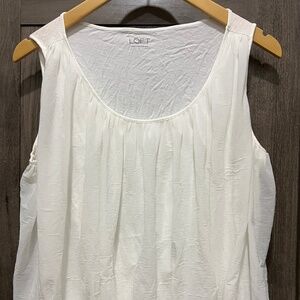 Ann Taylor Loft White Sleeveless Top